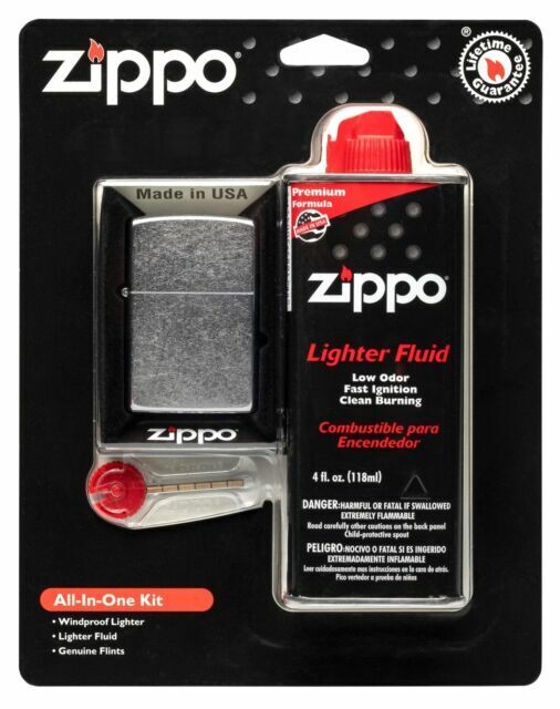 Brand NEW Zippo All-in-One Kit Flint Wind proof Lighter Butane 