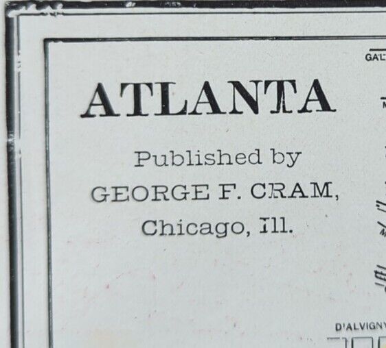 Vintage 1903 ATLANTA GEORGIA Map 14\
