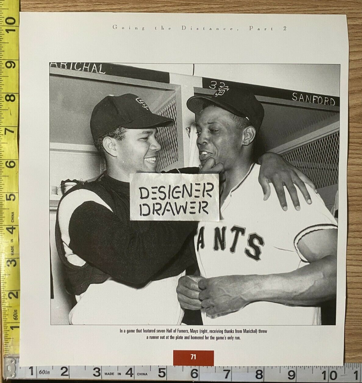 Willie Mays & Juan Marichal Baseball Locker Room Book Photograph