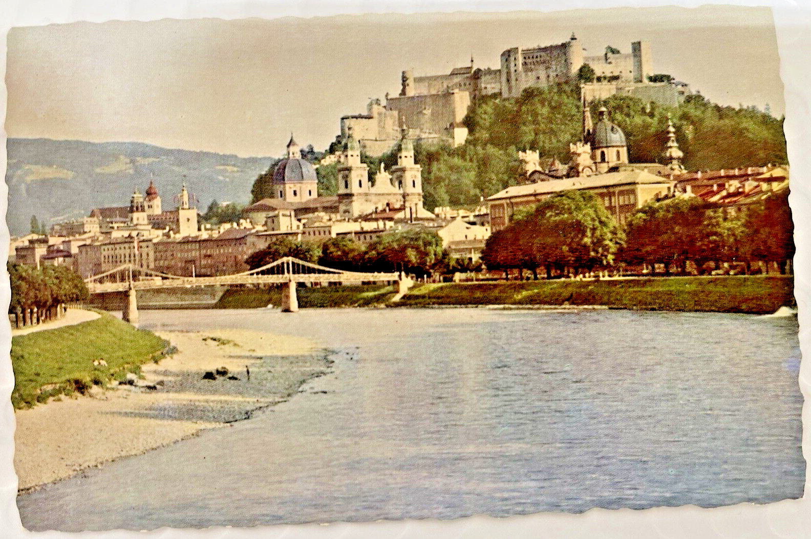 vintage postcard SALZBURG AUSTRIA blick zur feste und stadt bildverlog frankfurt