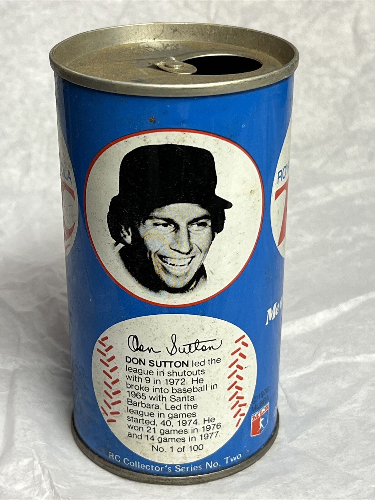 1978 Don Sutton Los Angeles Dodgers RC Royal Crown Cola Can MLB All-Star Series