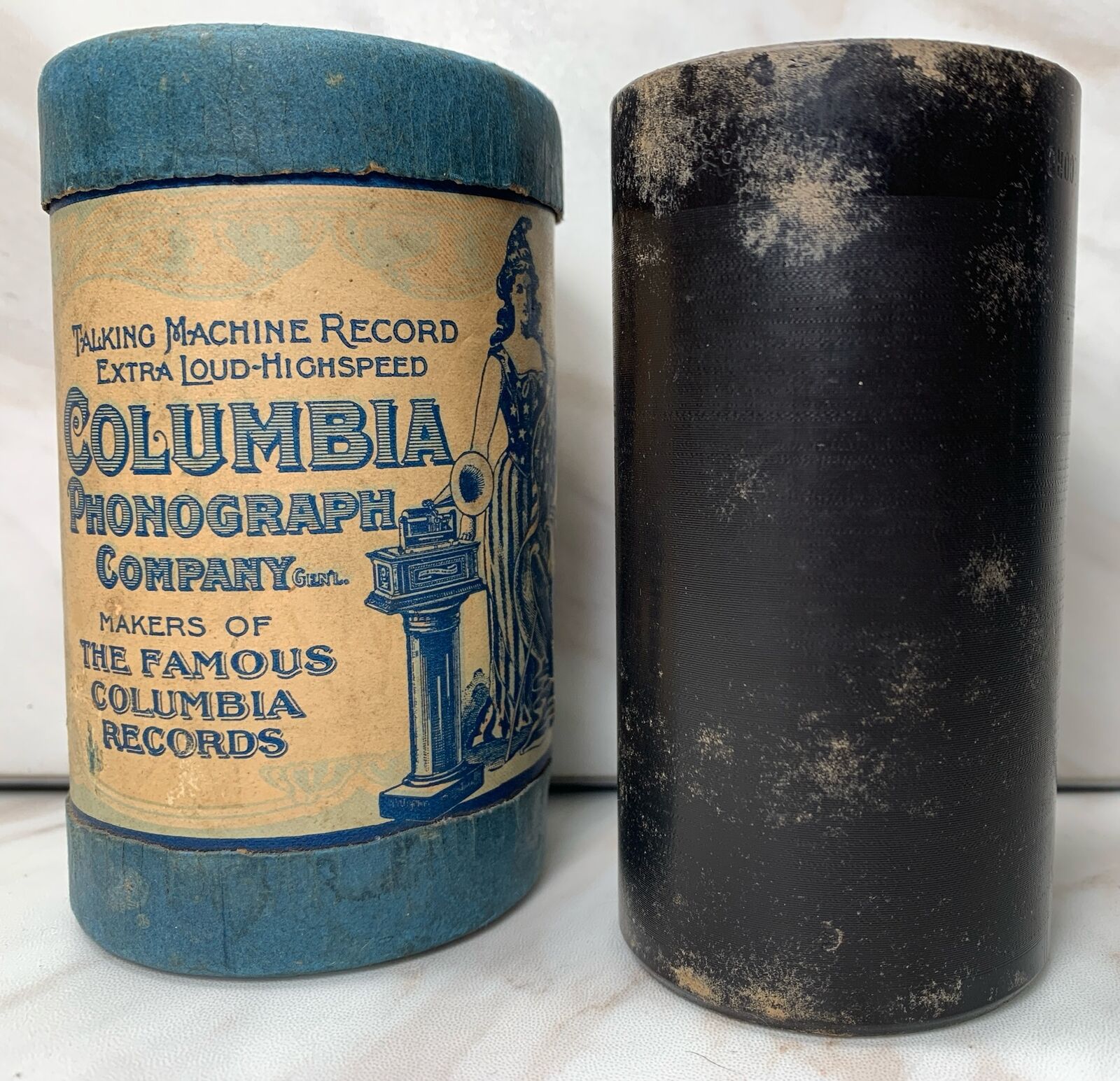 Vtg Columbia Phonograph Cylinder Records 14010 Uncle Josh’s Invitation