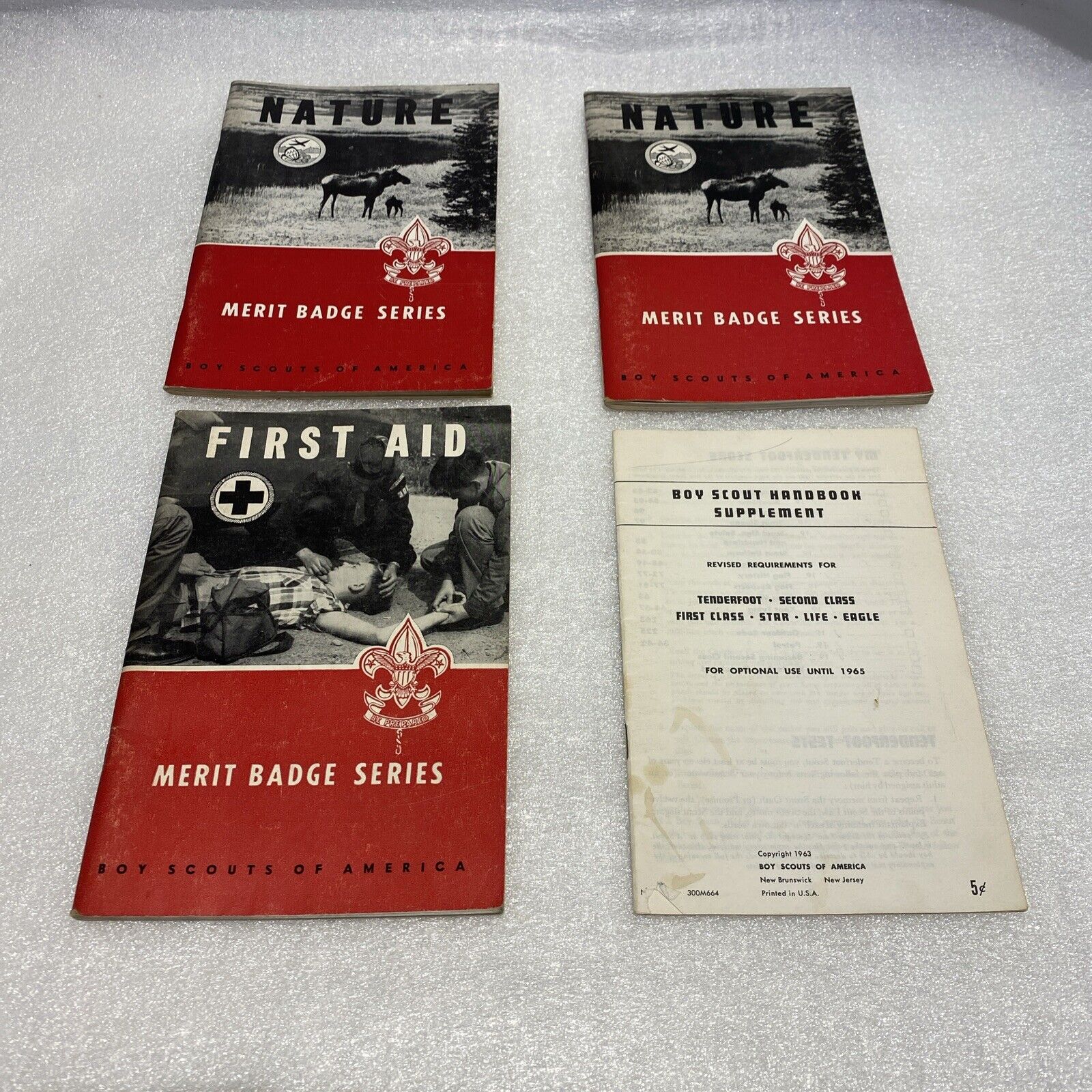 Vintage Lot Of 3 Boy Scout Merit Badge Booklets With Handbook Supp ( 1962-1964)