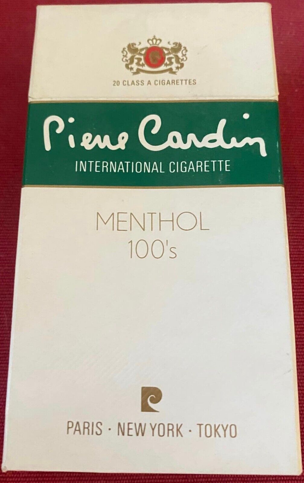 Vintage Pierre Cardin Menthol Cigarette Cigarettes Cigarette Paper Box Empty