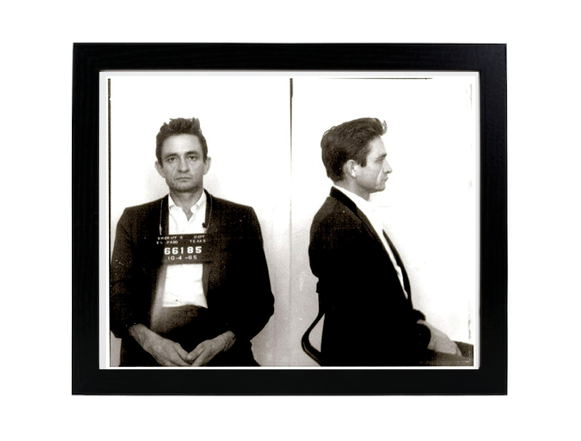 Johnny Cash Mugshot Folsom Prison Jail Classic Framed Poster Picture Photo