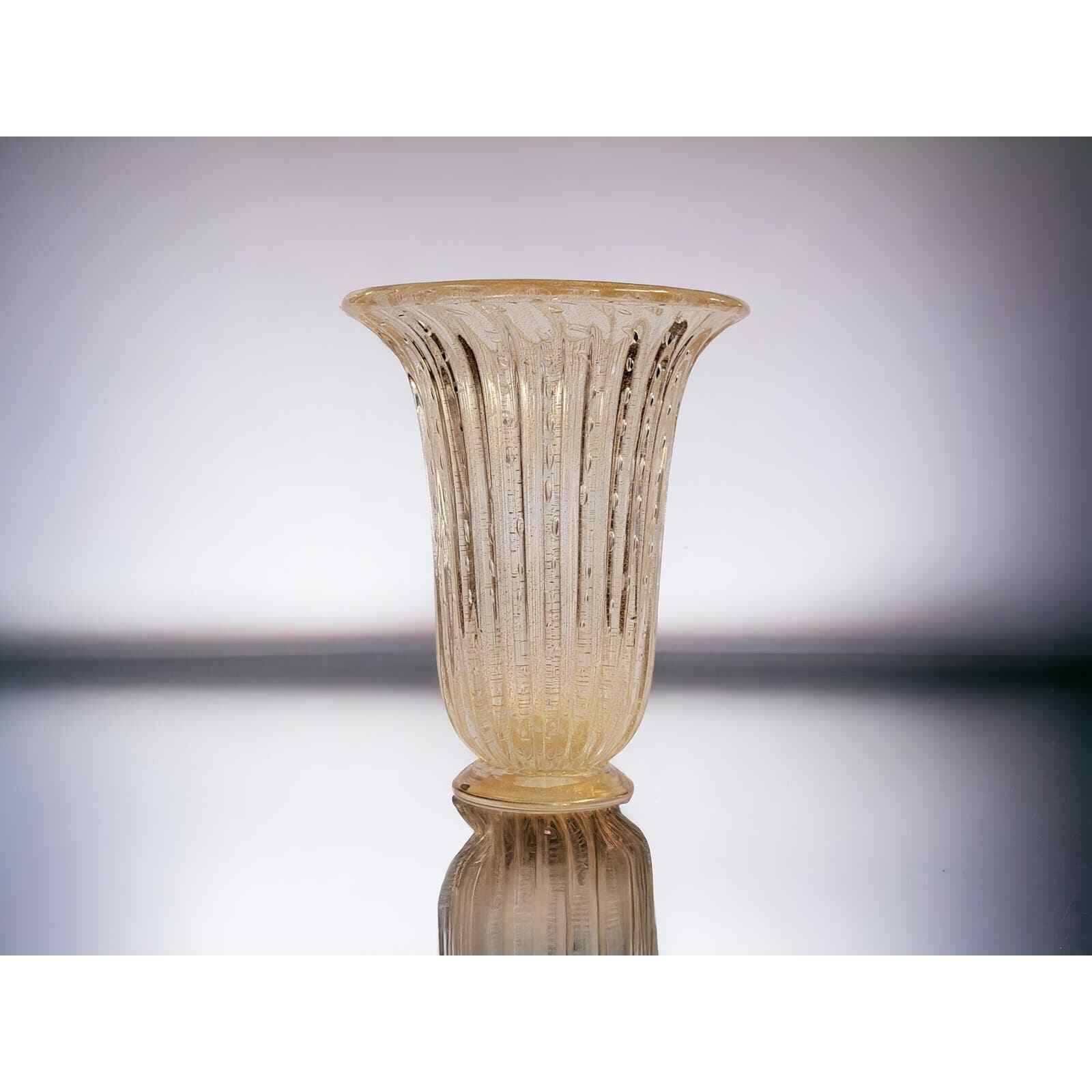 Murano Vase, Vintage Alberto Donà Murano Crystal Vase with 24K Gold Flecks