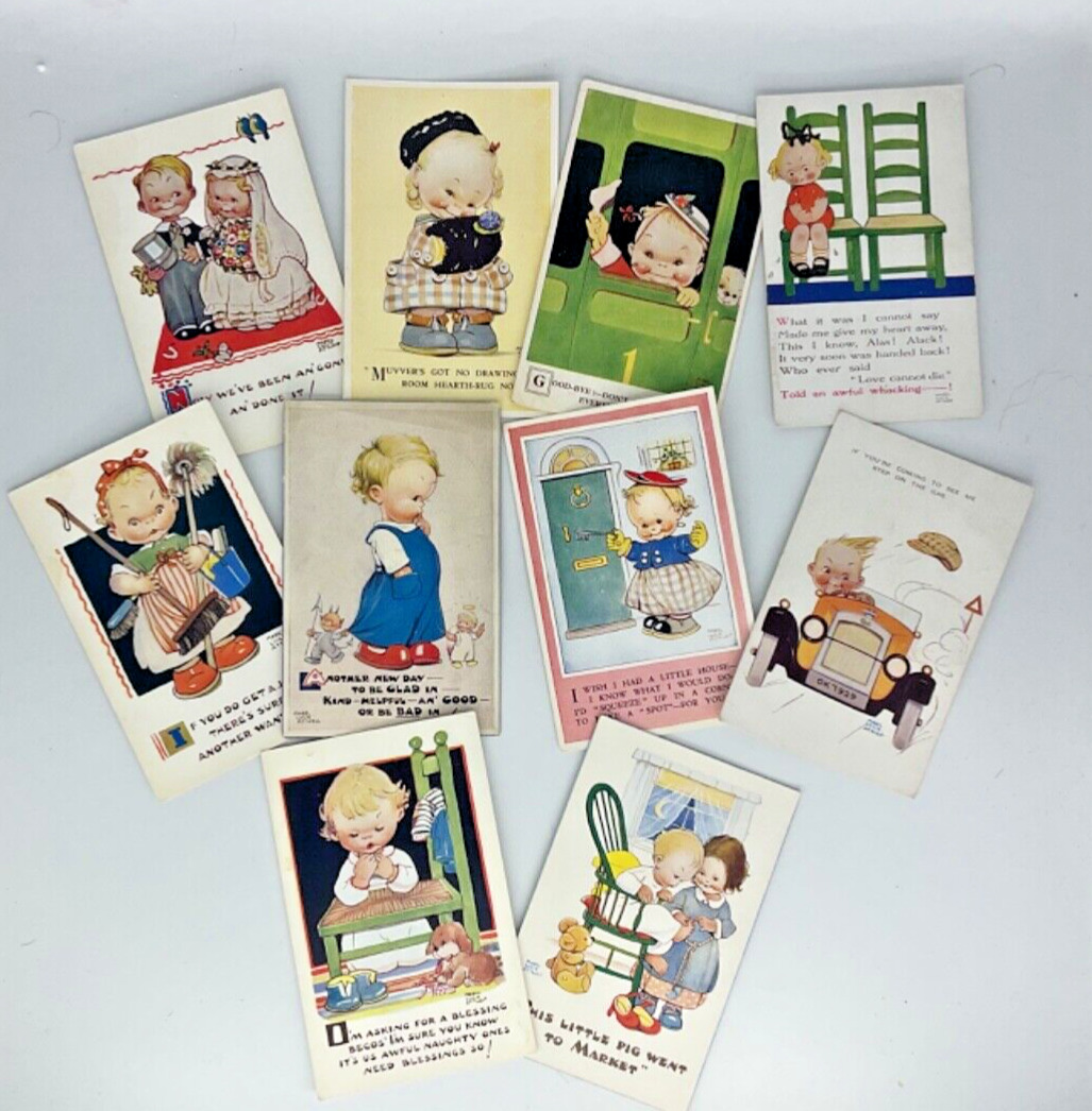 Vintage Postcard Lot MABEL LUCIE ATTWELL CHILDREN HUMOR 1940