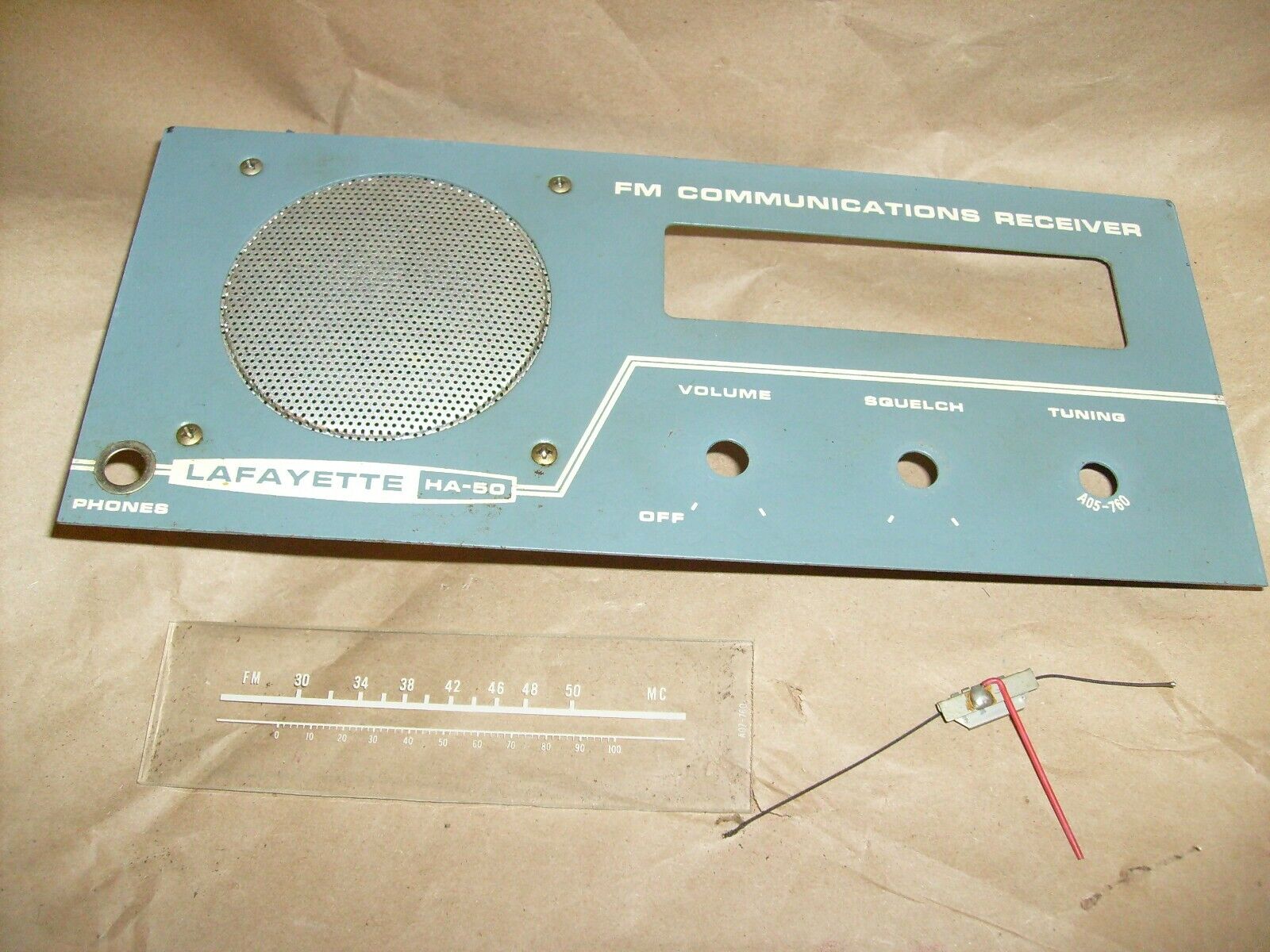 Lafayette HA-50 FM Communications Receiver - Original FRONT W/ SPEAKER + DIAL