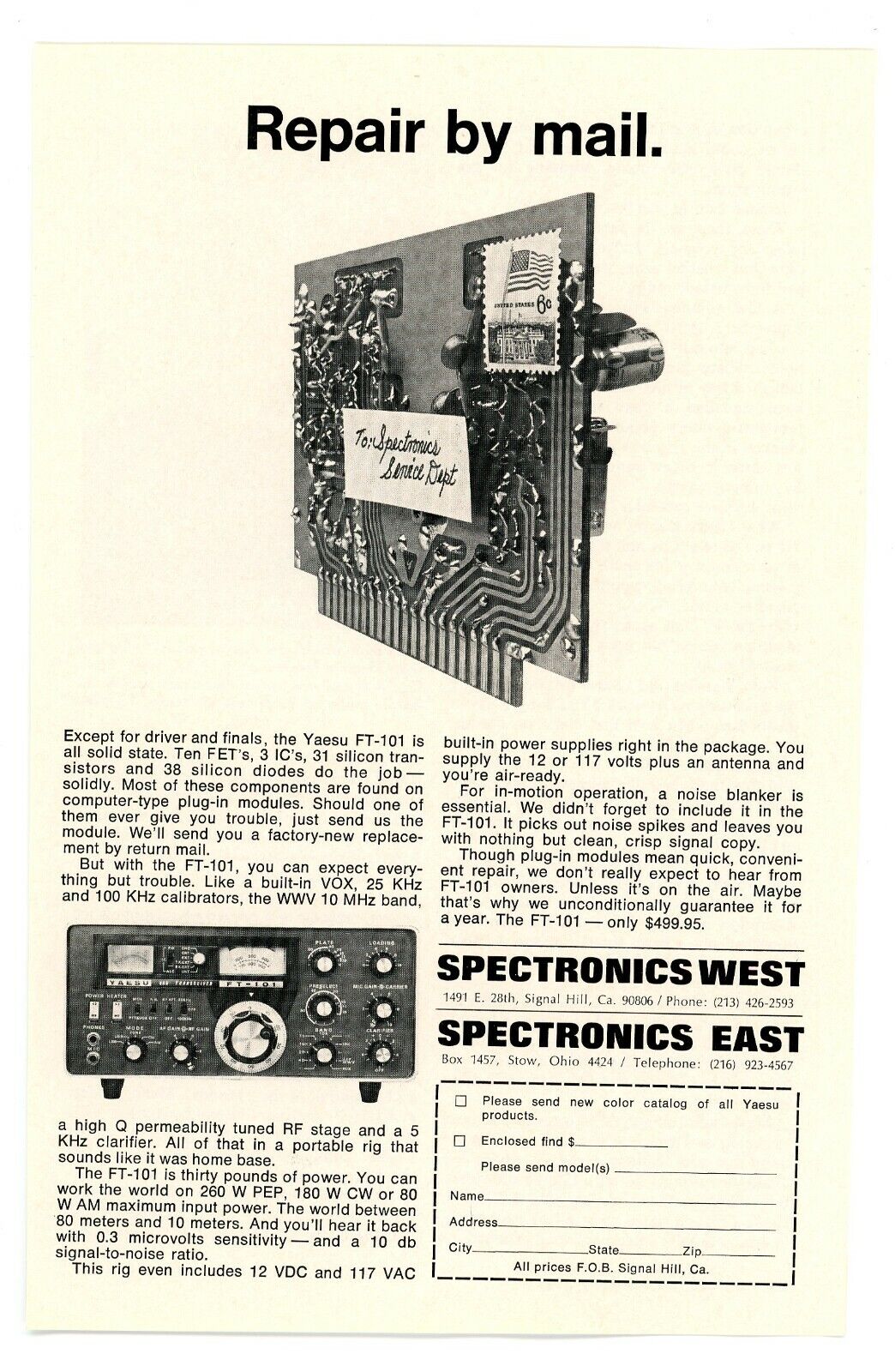 CQ Ham Radio Magazine Print Ad YAESU FT-101 Transceiver (1/71)