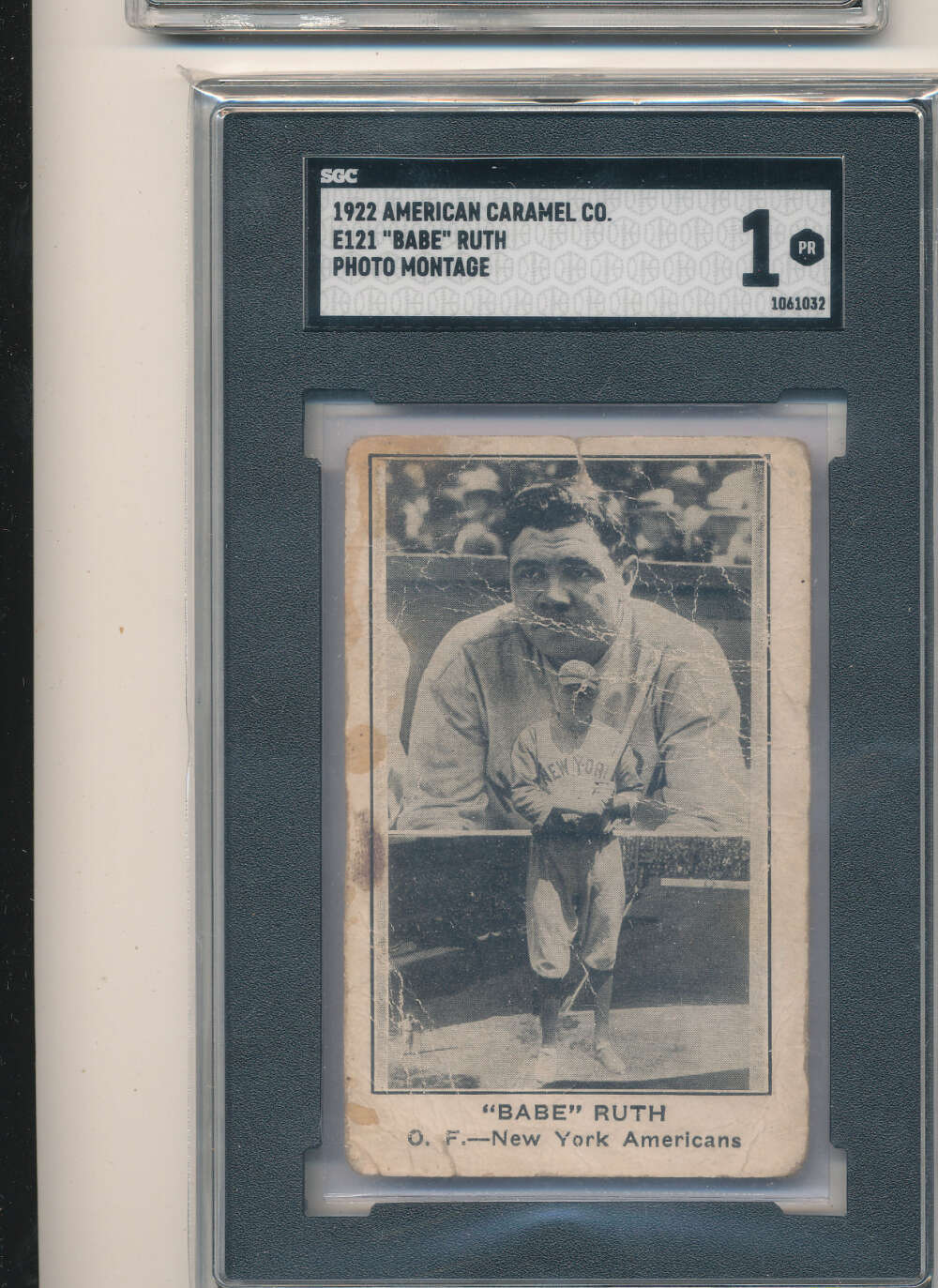 1922 American Caramel e121 Babe Ruth photo montage sgc 1  bxm