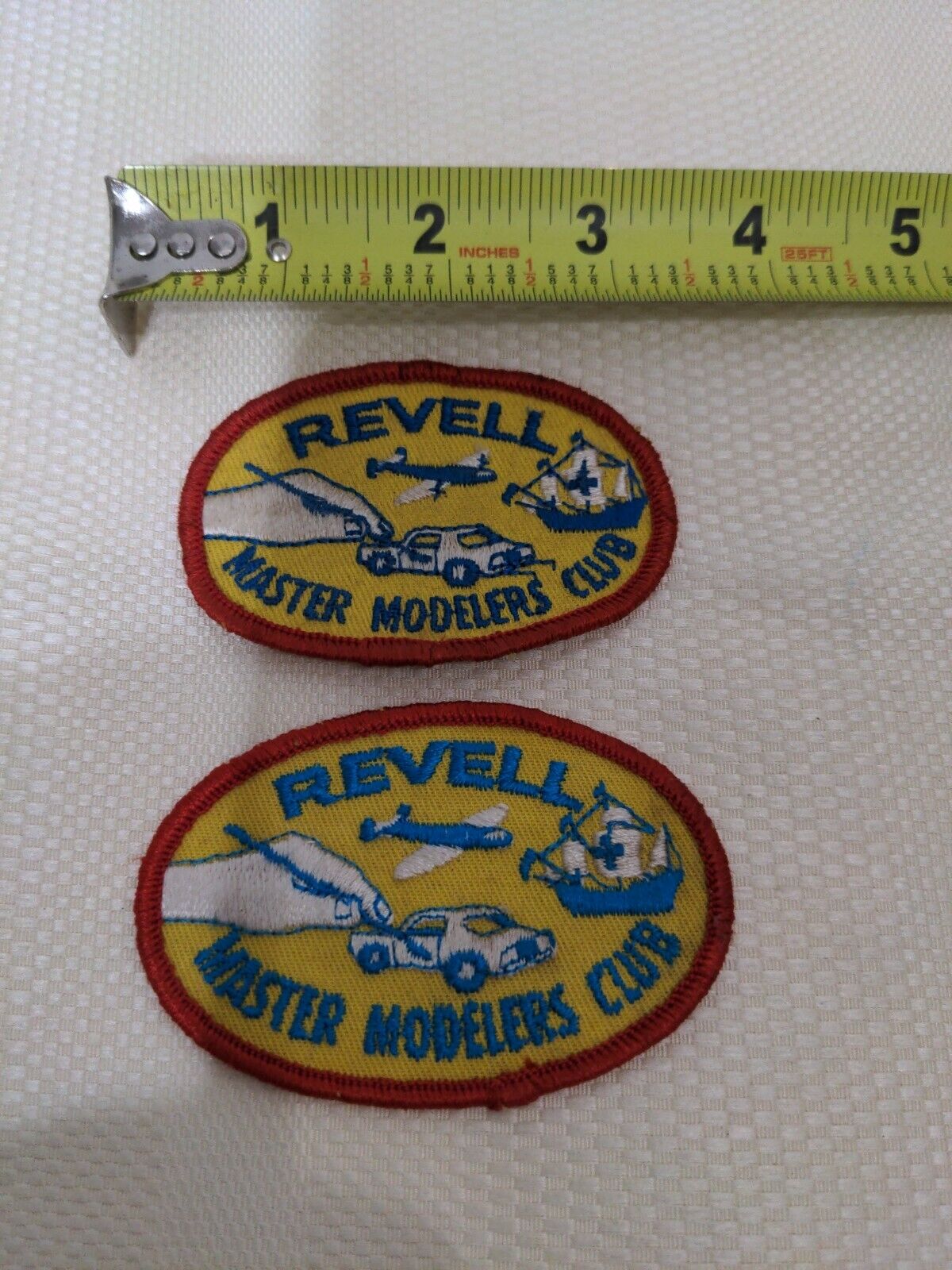 Vintage Embroidered Revell Jacket Patch Master Model Club (2) Great Condition 