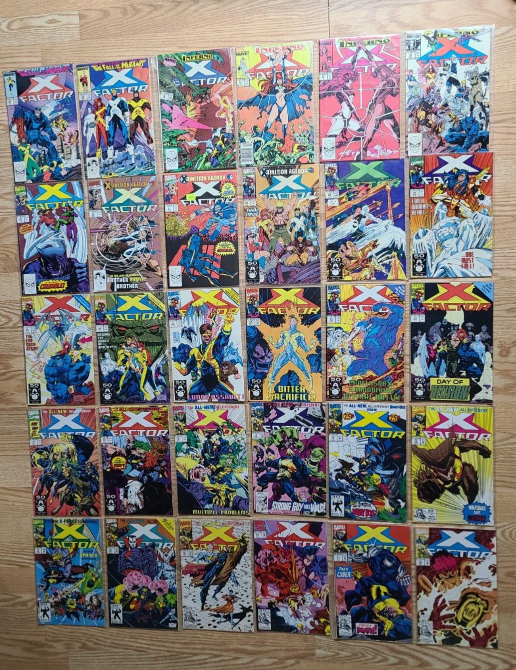 1988-1992 Lot of 30 Marvel X-Factor #25-26, 36-39 and 59-82, EX-AU, Print in UK