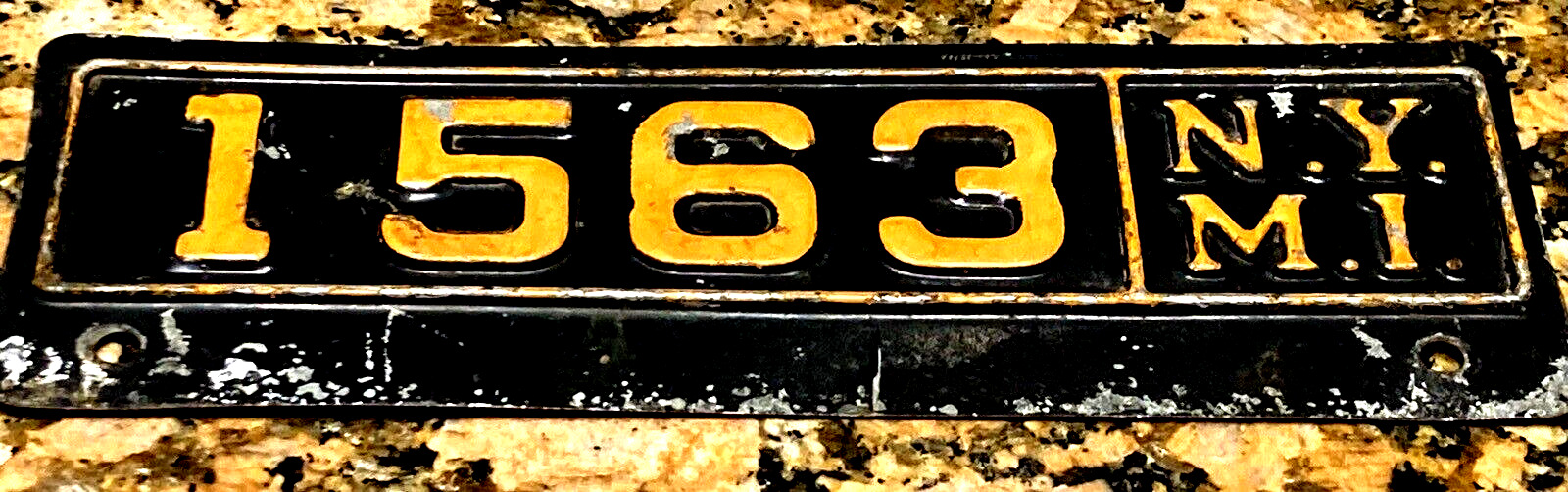 1950s MARE ISLAND NAVAL YARD California MILITARY BASE license plate 1563 N.Y.M.I
