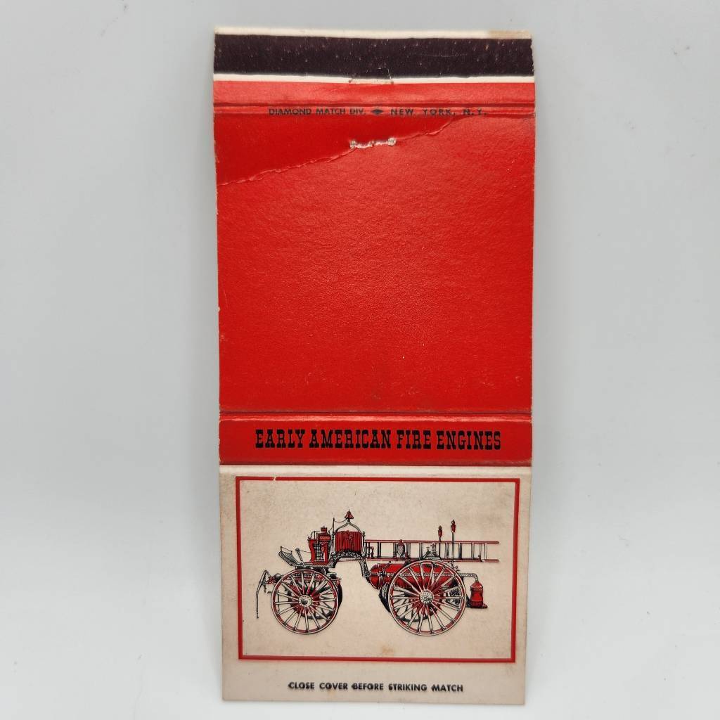 Vintage Matchcover Early American Fire Engine