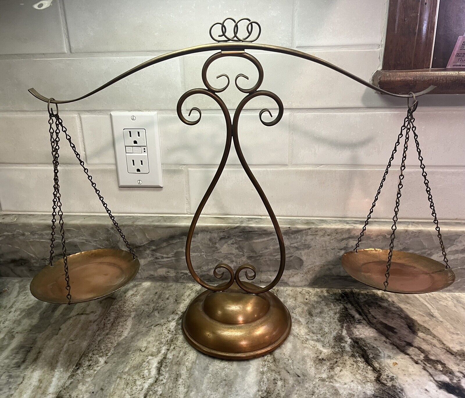 Vintage 1960s SOLID COPPER SCALE of JUSTICE Balance Made in the USA