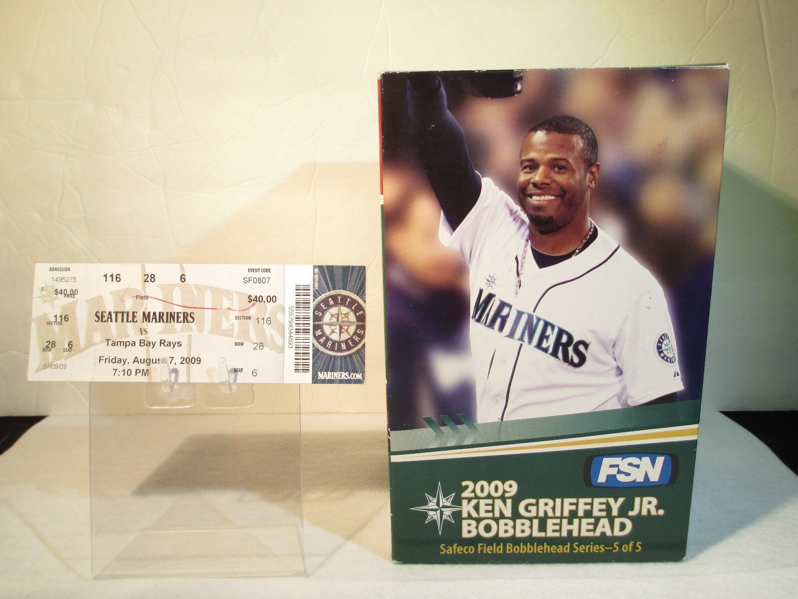 Ken Griffey Jr. 2009 BobbleHead With Game Ticket