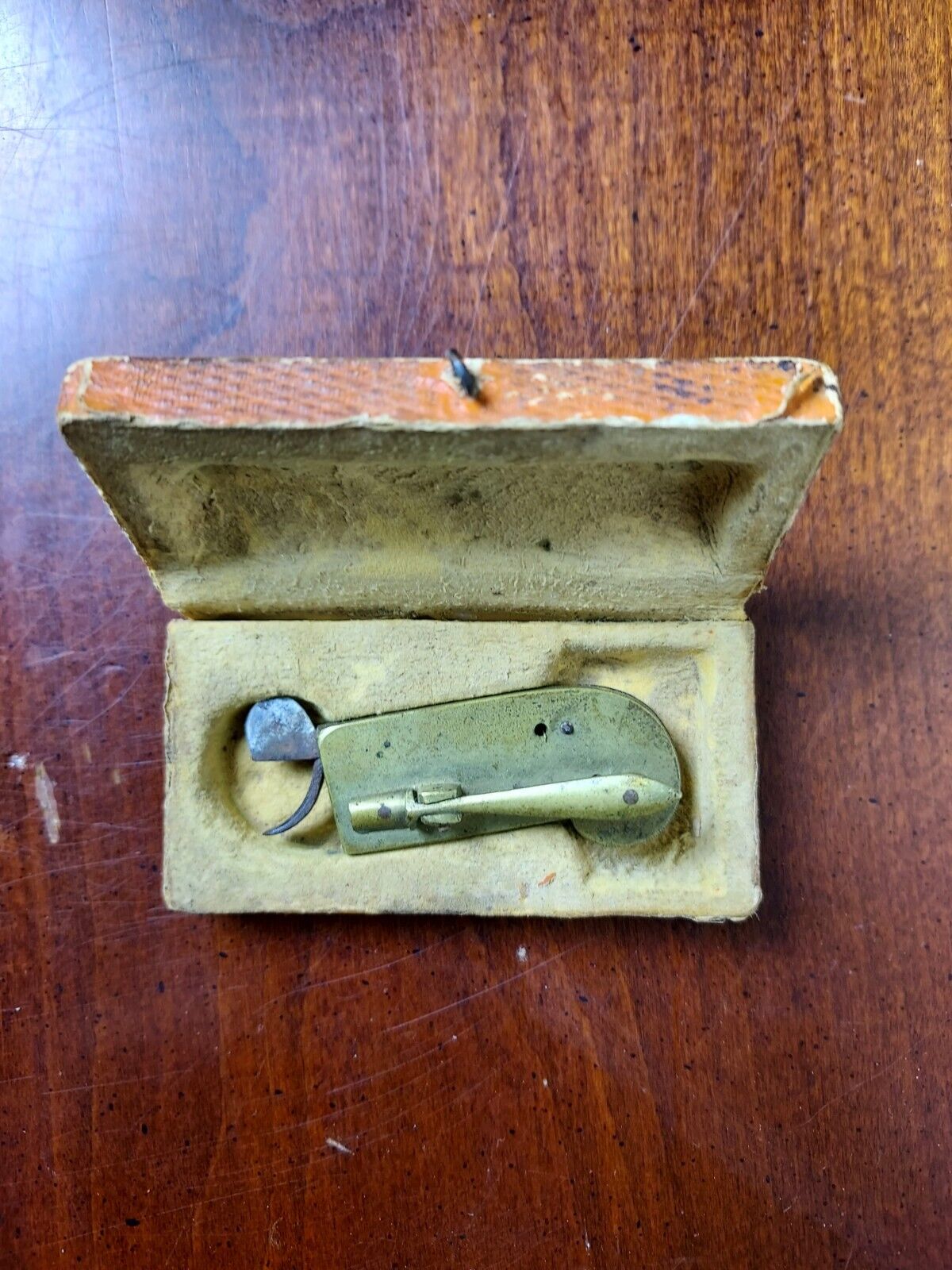 Antique Civil War Era Fleam Bleeder Medical Tool In Original Leather Case