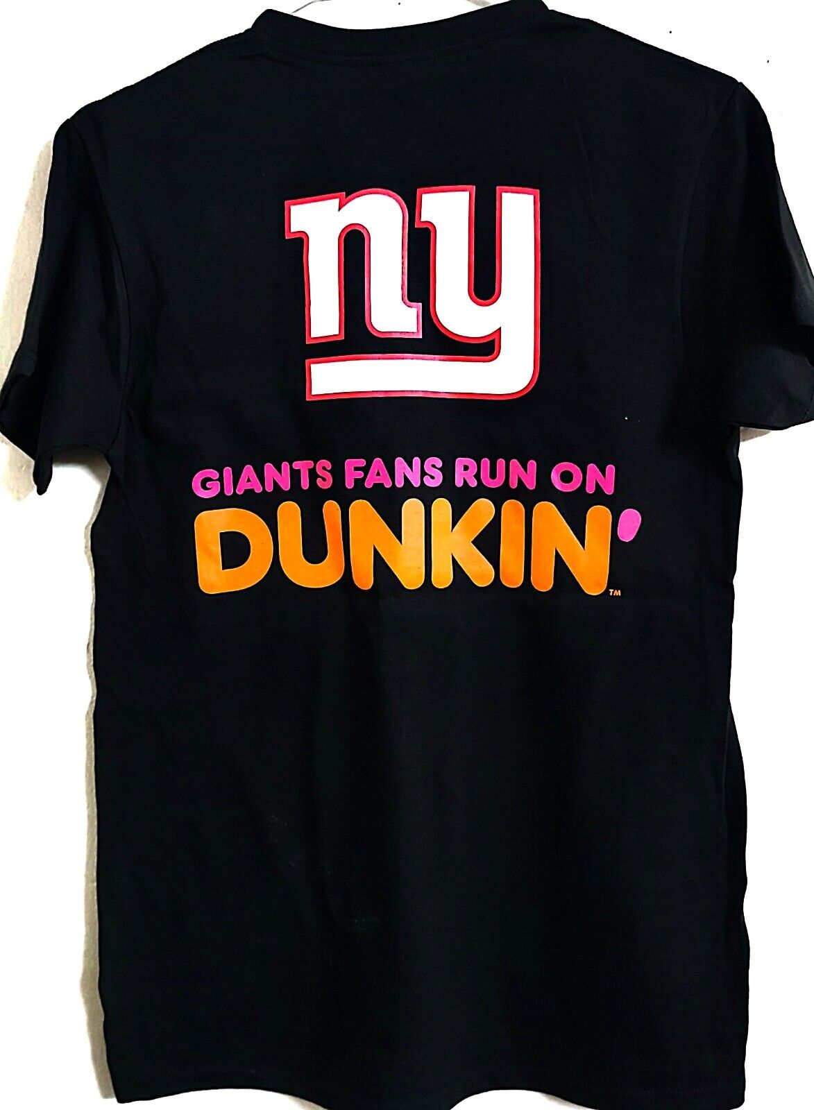 UNISEX DUNKIN NFL NY GIANTS T-Shirt- Pure Cotton 100% SM to 2XL- 