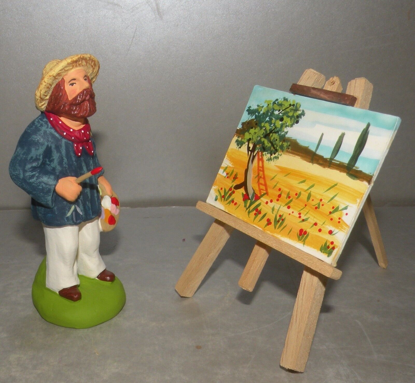 NEW Painter And His Easel , 10 Cm Santons Didier