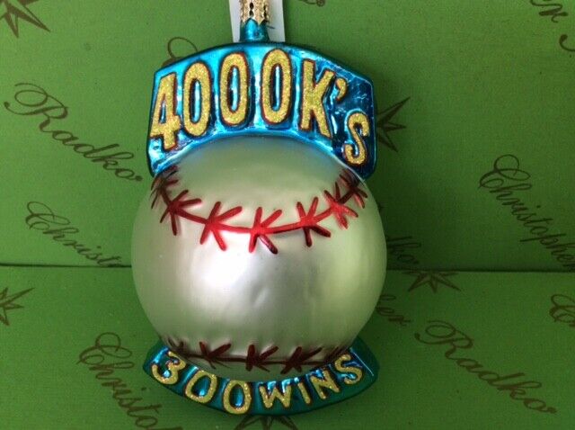 Christopher Radko Prototype Roger Clemens 4000's K and 300th Win Ornament 