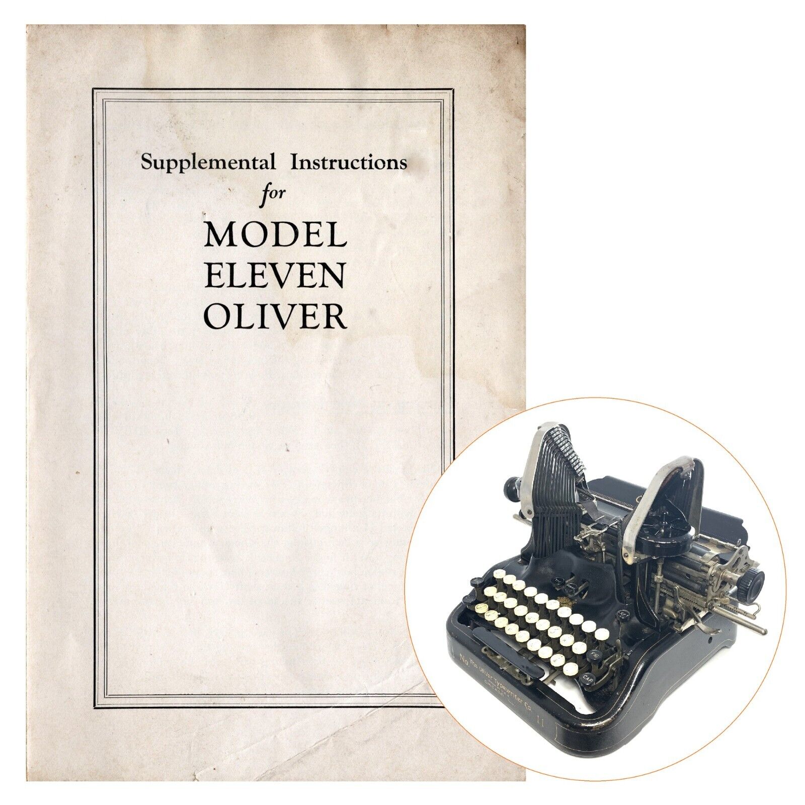 Oliver No. 11 Typewriter Instruction Manual User Repro Antique Vtg The Printype