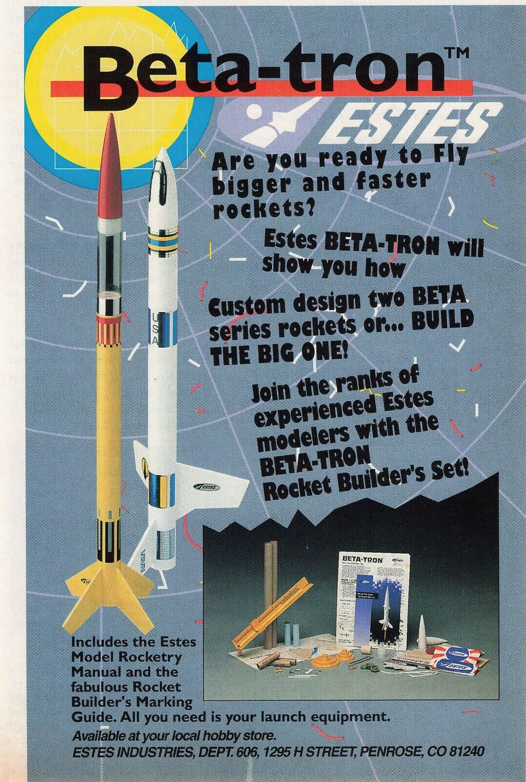 Beta-Tron Estes Model Rocketry Ad Promo For Rockets Advertising Vtg Print Ad 90S