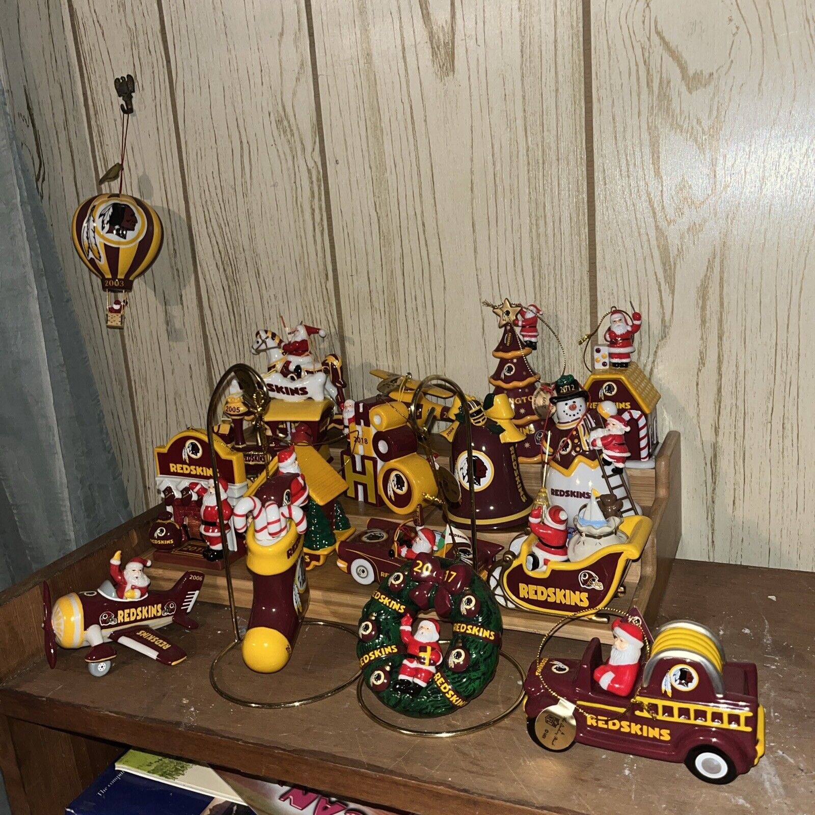 danbury mint washington redskins Christmas ornament lot of 13