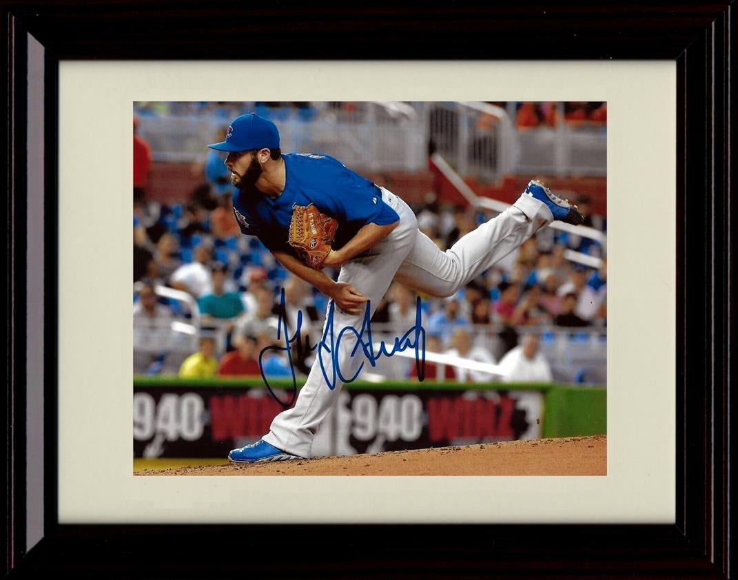 Gallery Framed Jake Arrieta - Pitching - Chicago Cubs Autograph Replica Print