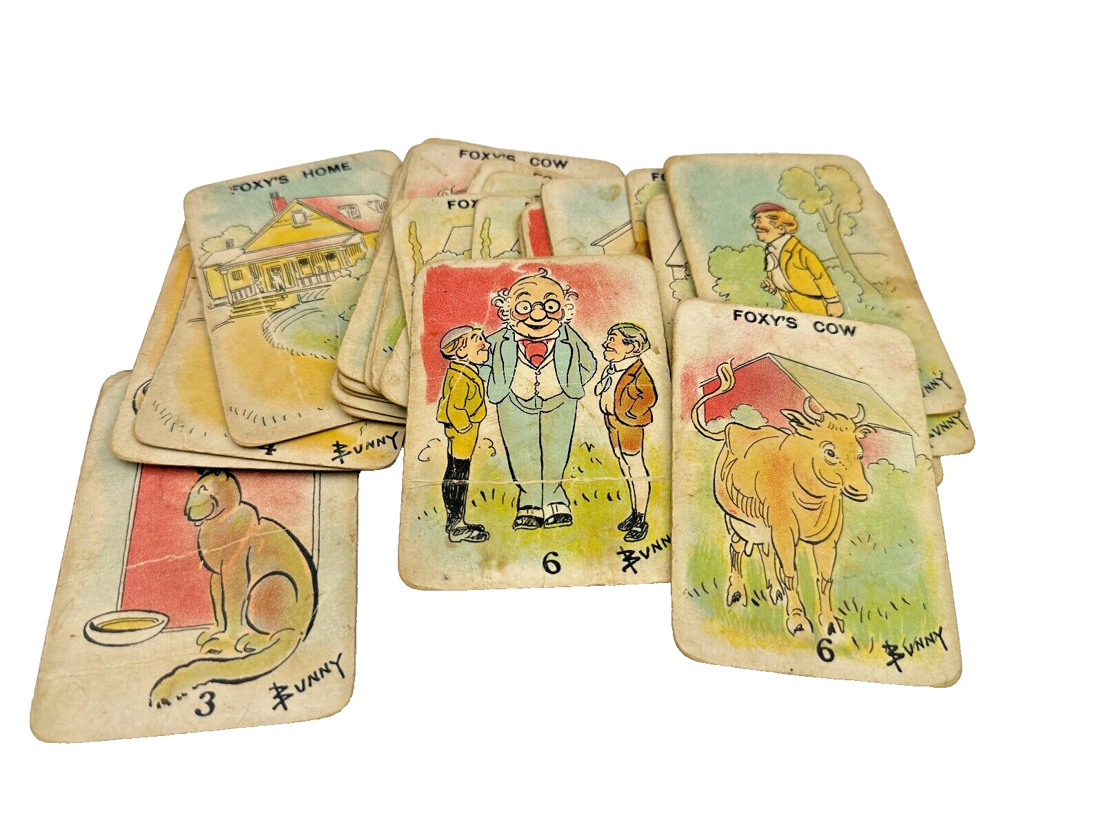 Vintage FOXY GRANDPA Card Game NEW YORK: SELCHOW AND RIGHTER, C. 1900S. 36 CARDS