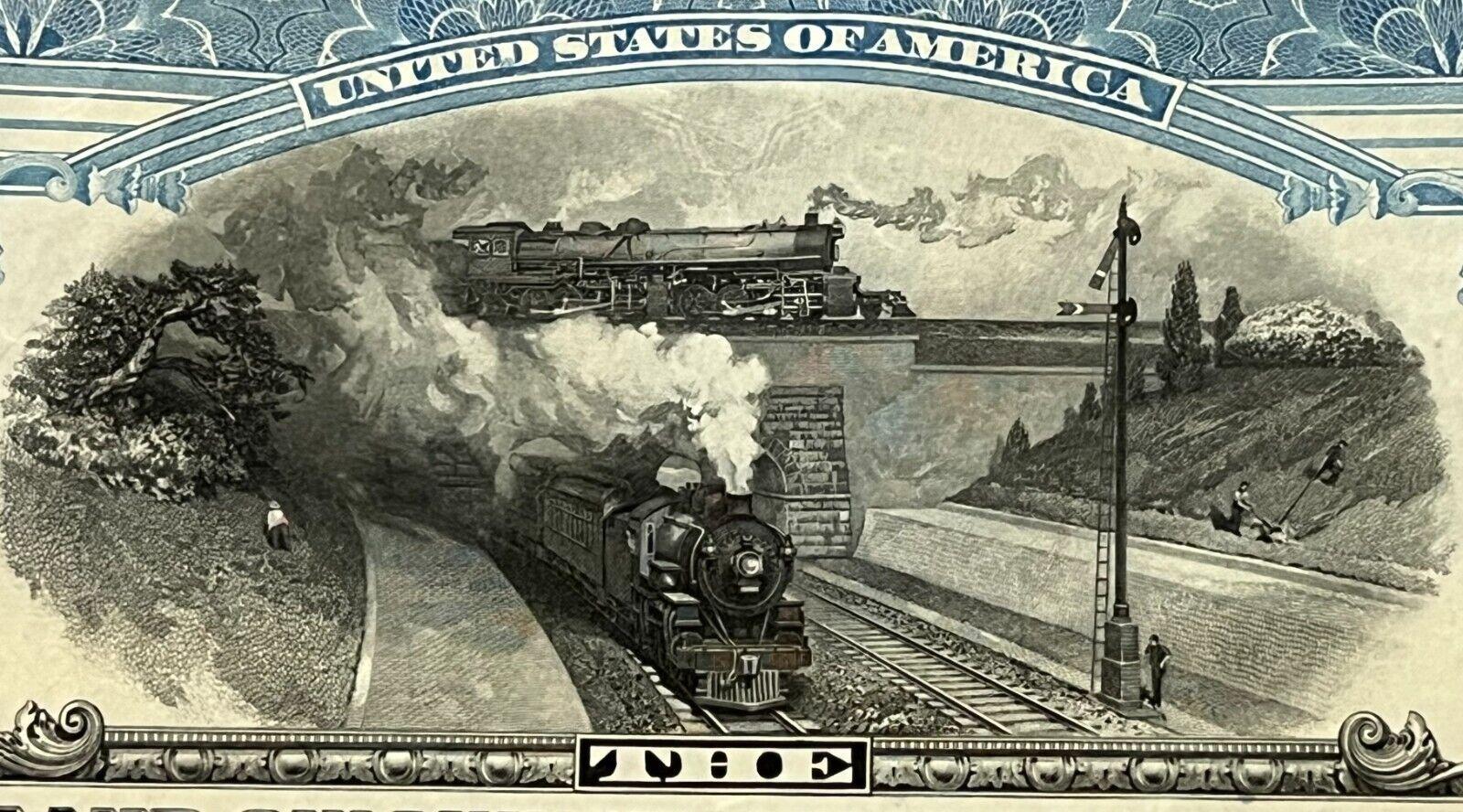 Antique 1927 Cleveland Cincinnati Chicago & St. Louis Railway Bond Certificate