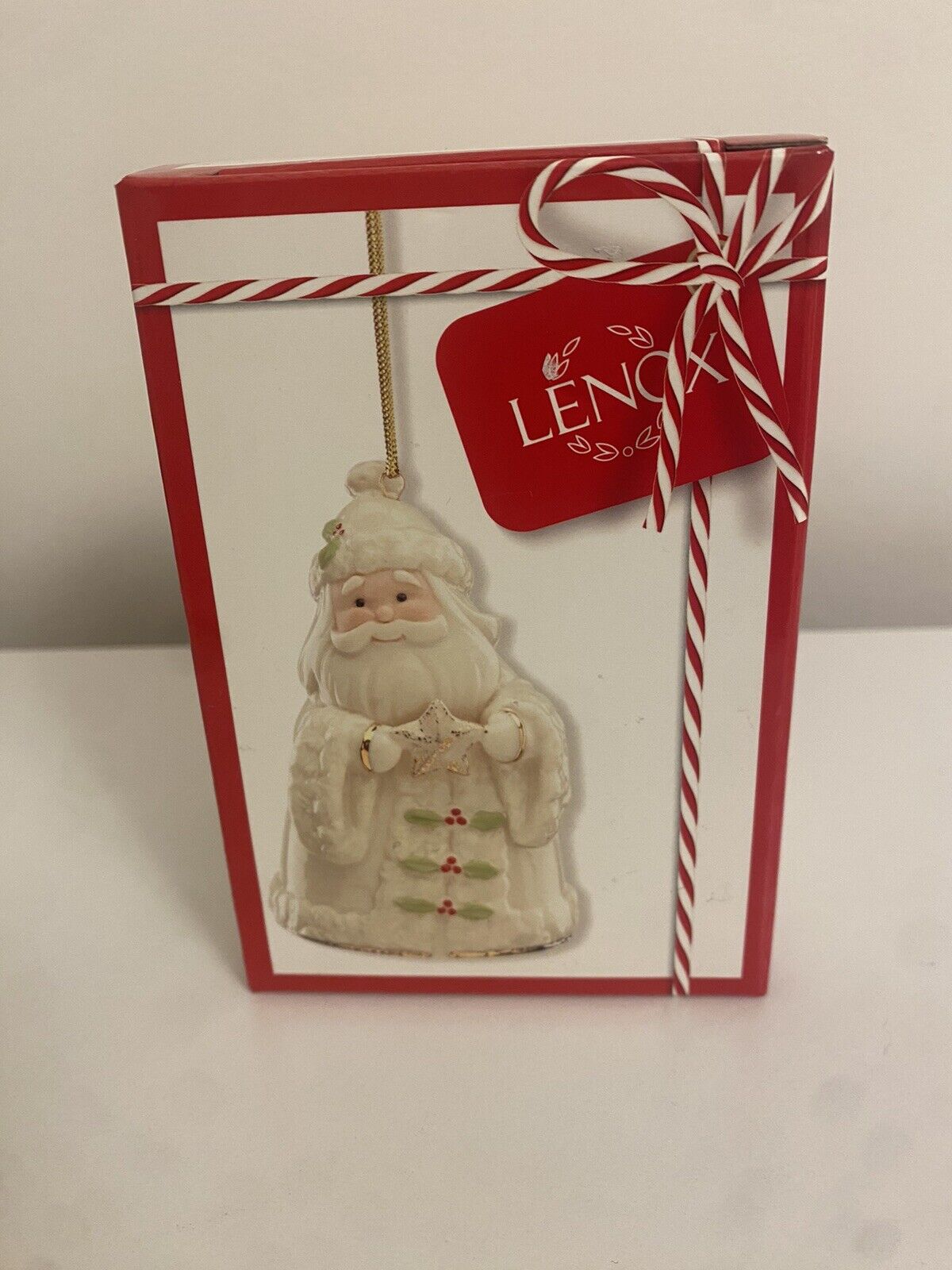 Lenox Holiday Cheer Santa Christmas Ornament Porcelain/Gold NEW IN BOX 