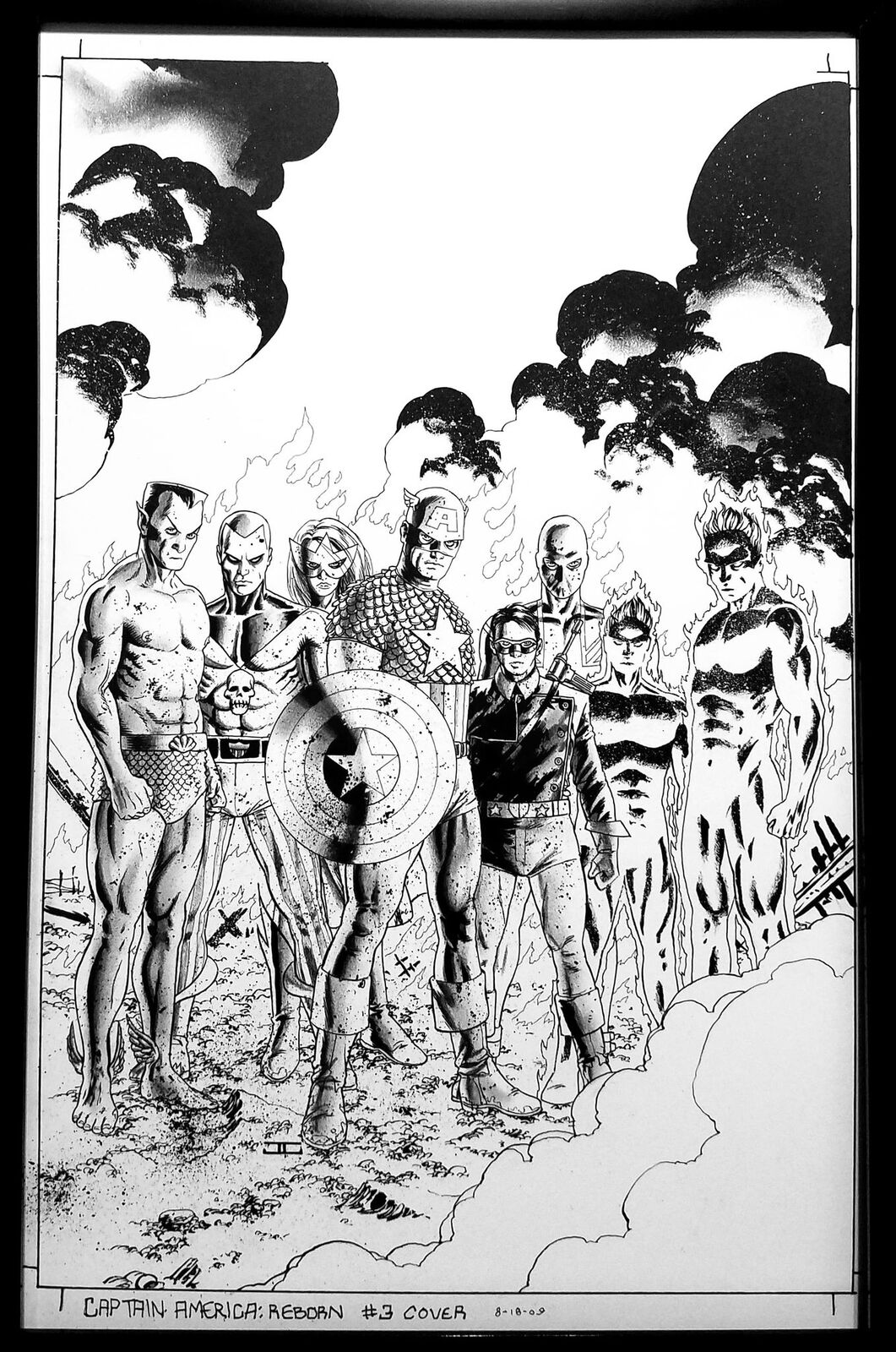 Captain America Reborn #3 John Cassaday 11x17 FRAMED Original Art Poster Marvel 