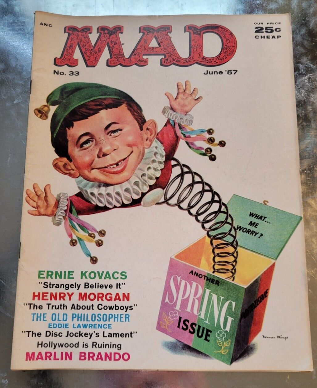 *RARE* Mad Magazine #33 - Fine Classic Early Mad Ernie Kovacs, Brando June 1957