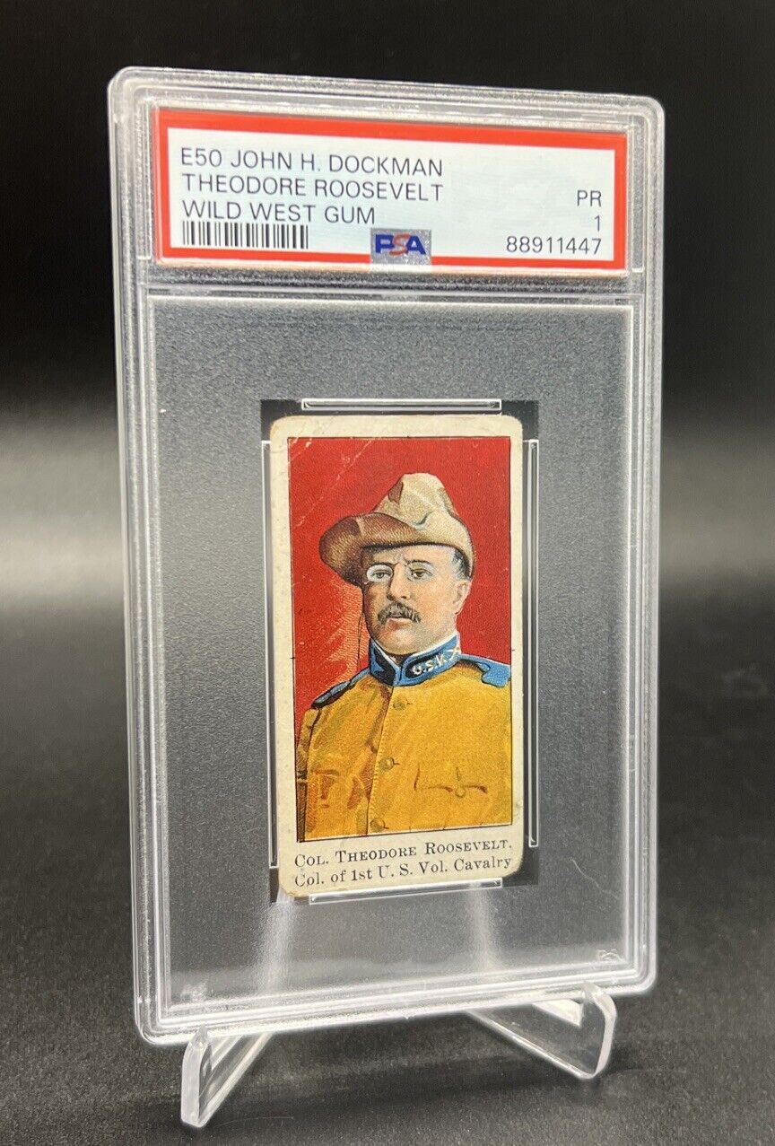 1910 Dockman & Sons Gum Wild West Gum E50 Theodore Roosevelt PSA 1 GREAT COLOR