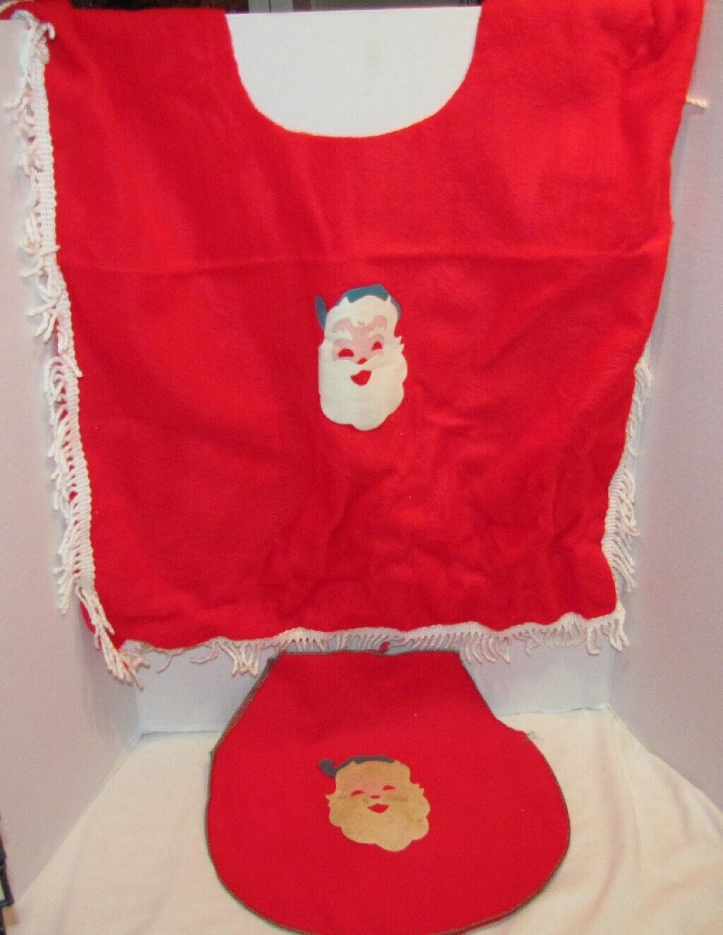Vintage Christmas Santa Claus Bathroom Rug & Toilet Seat Cover, Kitsch