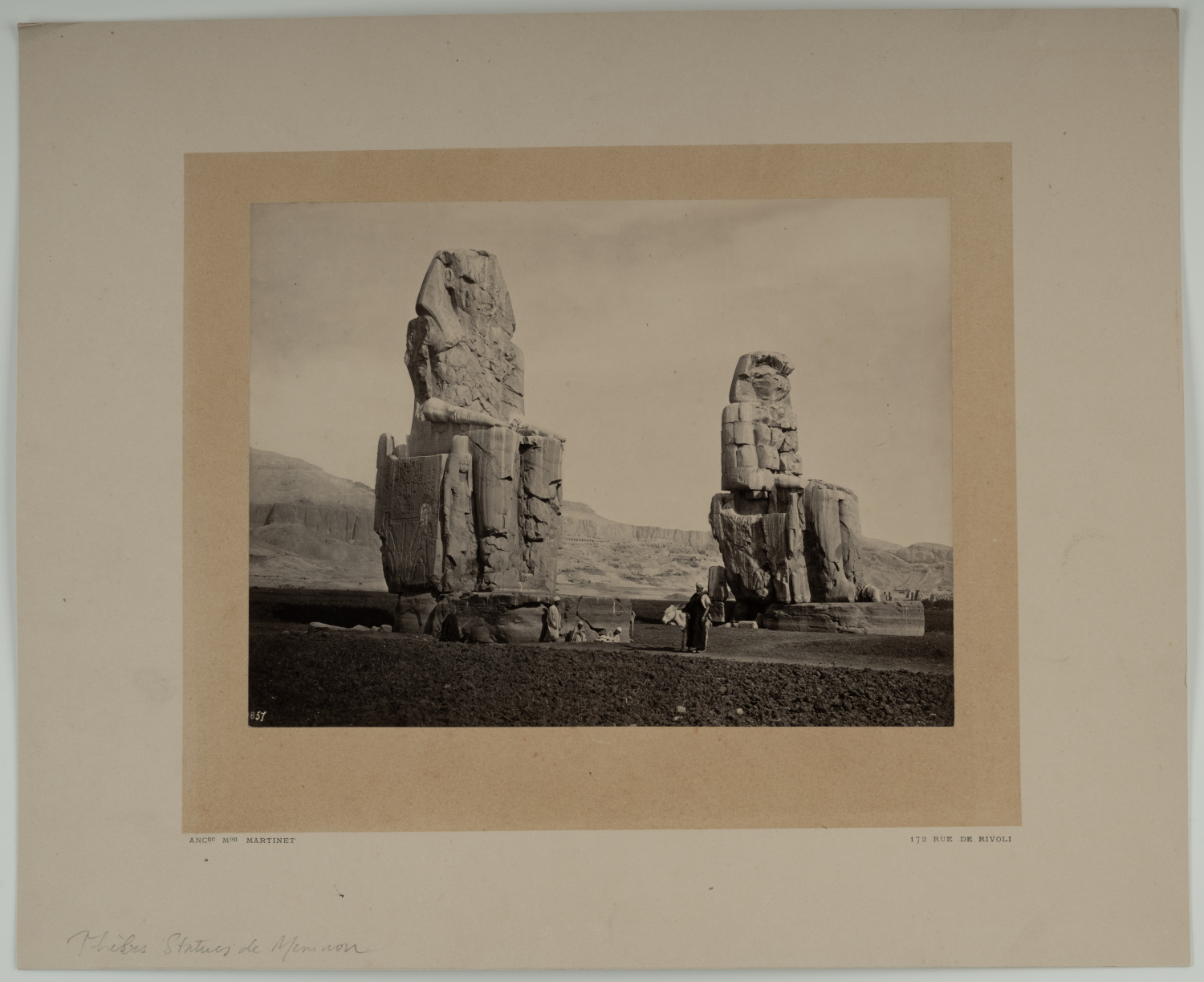 Francis Frith, Statues of Memnon, Plain of Thebes. Egypt Vintage Print.Fo