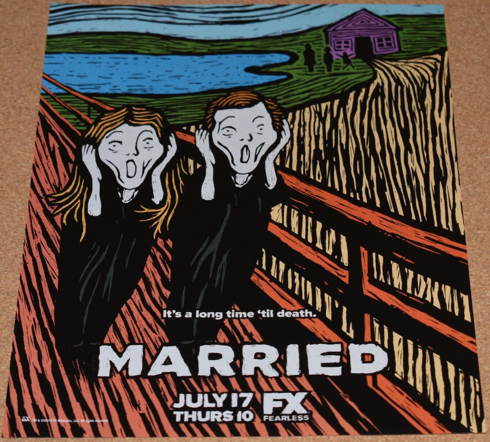 2014 Print Ad Married FX fearless tv show It's a long time til death art