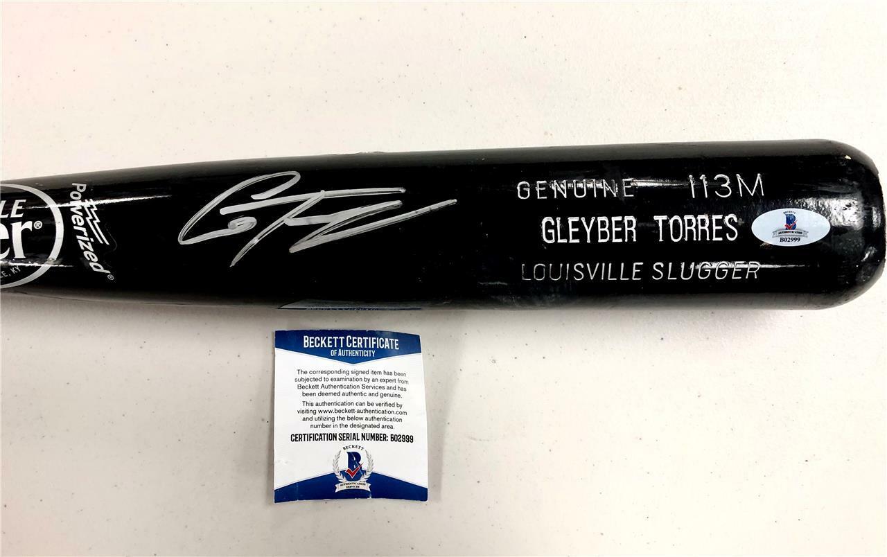 GLEYBER TORRES Autograph Signed Game-Used Bat (NOT CRACKED) ~ Beckett BAS COA