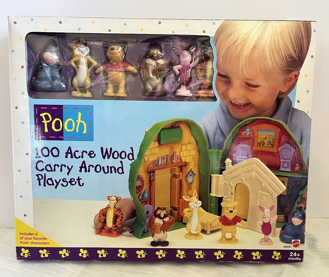 Disney Winnie the Pooh 100 Acre Wood Carry Around Playset Mattel Vintage Toy Set