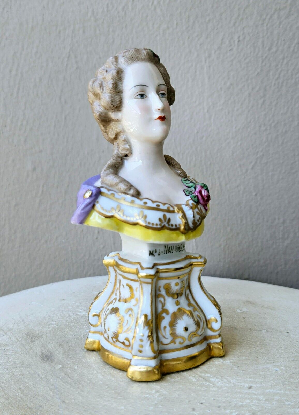 Antique French Porcelain Figurine bust Margaret de Navarre for Marshall Field
