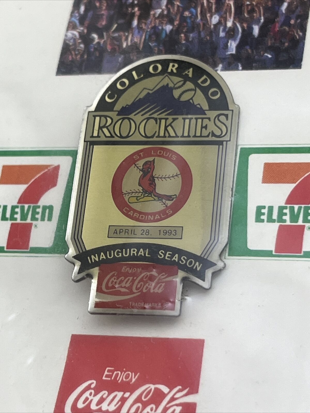 Colorado Rockies St. Louis Cardinals 1993 Inaugural Season Coca-Cola Coors Pin