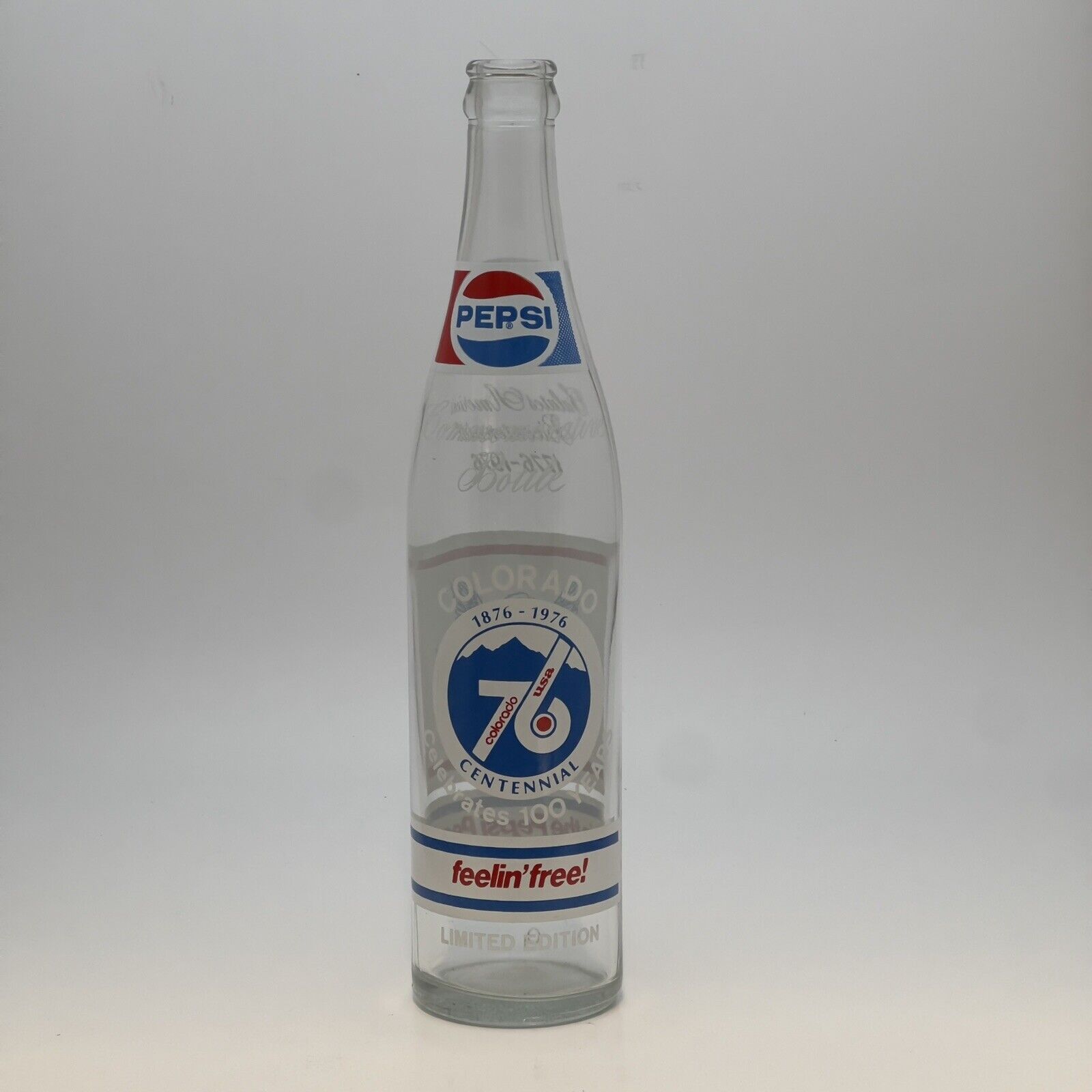 MINT 1976 Vintage Pepsi Glass Soda Bottle COLORADO Centennial Limited Edition