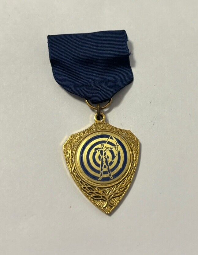 Archery Blue Ribbon Participation 3.25” Tall Badge Medal