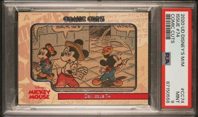2020 UD Disney Mickey Mouse Comic Cuts 1960 Dell Issue #74 #CC74 PSA 9 MINT Card