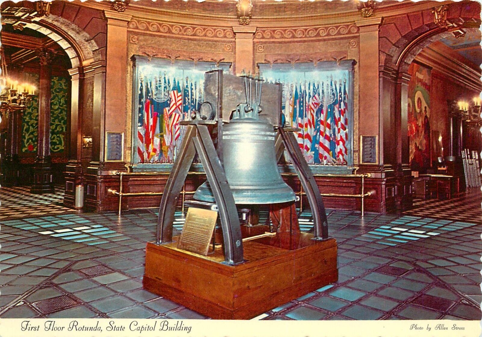 Libery Bell Replica Capitol Building Lansing Michigan MI Postcard