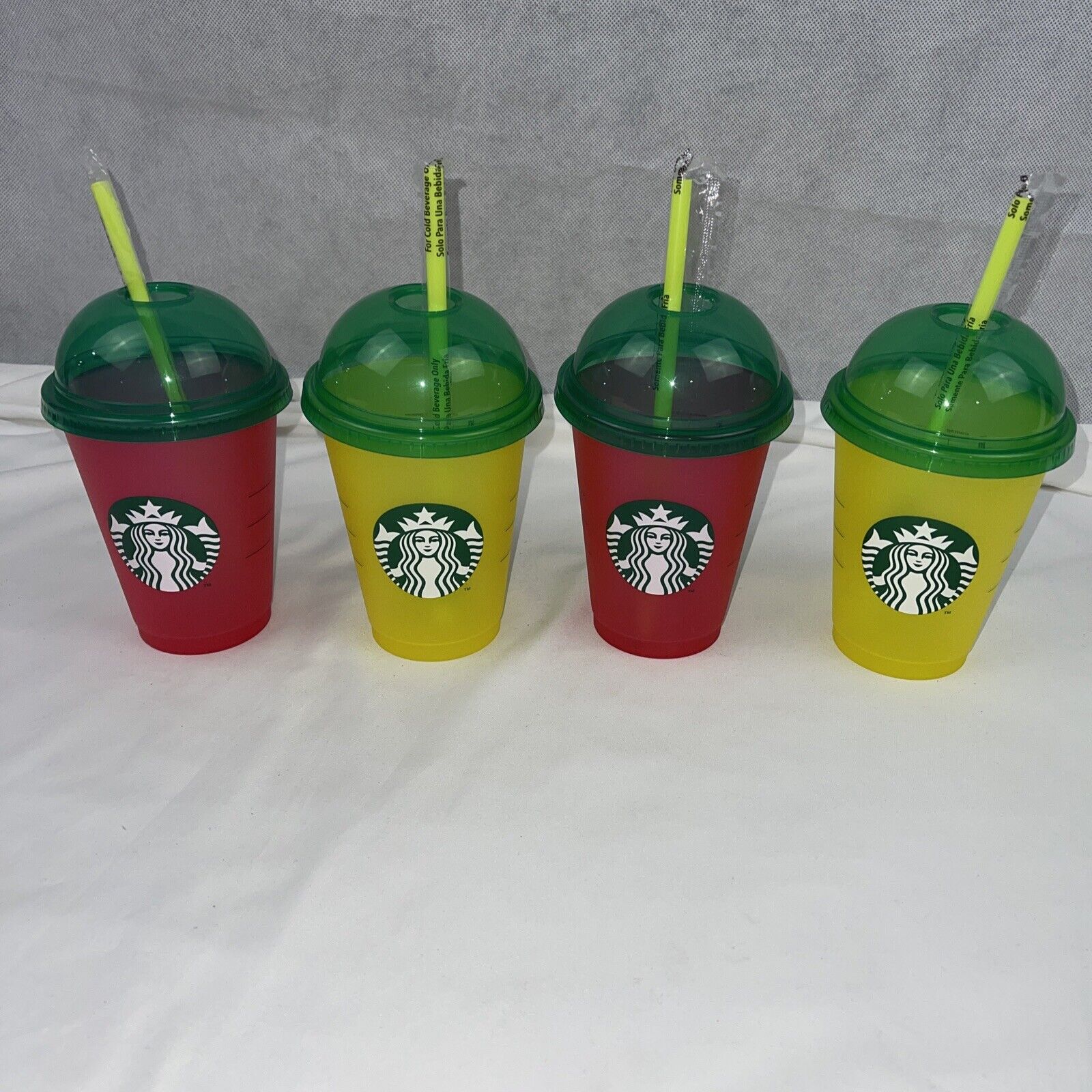 New Starbucks Puerto Rico Reusable 2023 set of 4 Rare Cold Cups