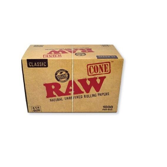 RAW Cones  Classic 1 1/4 1000 Count Box