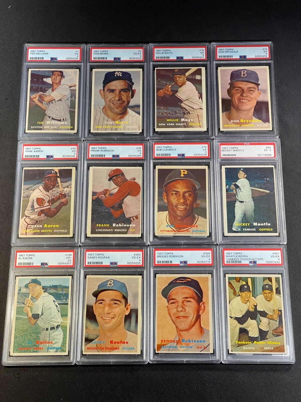 1957 TOPPS BASEBALL COMPLETE SET (407) W/ PSA GRADED  MANTLE MAYS AARON ROBINSON