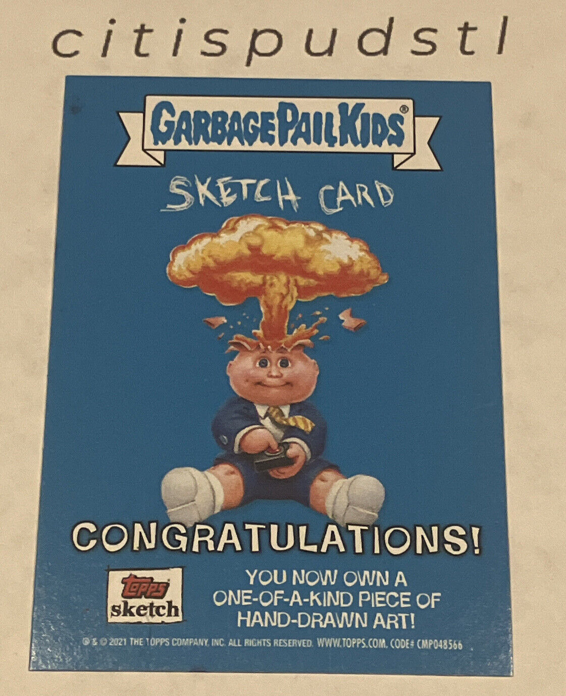 1/1 GARBAGE PAIL KIDS ✏️ DAVE GACEY Original Hand Sketch Card GPK Go On Vacation
