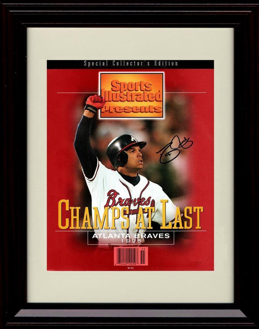 Framed 8x10 David Justice - 1995 Signed Sports Illus - Atlanta Braves Autograph
